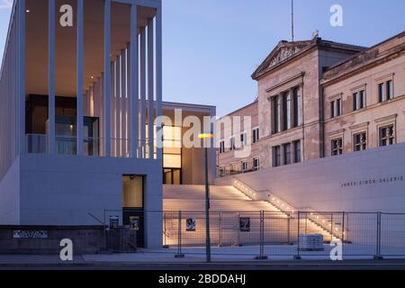 23.02.2019, Berlin, Berlin, Germany - Construction of the James Simon Gallery on the Museum Island in Berlin-Mitte and the New Museum. 00P190223D340CA Stock Photo