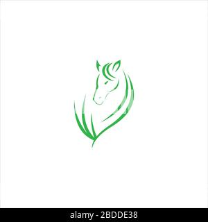Animal horse logo vector design template Stock Vector