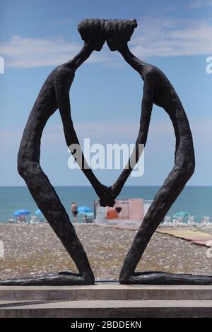 First Love sculpture art with Black Sea beach backdrop Batumi Georgia Stock  Photo - Alamy