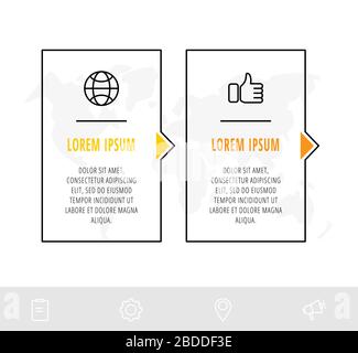 Timeline creative design linear infographics template. Business vector illustration with 2 options, arrows. Can be used for diagrams, presentations Stock Vector