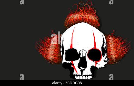 death clown head Stock Vector