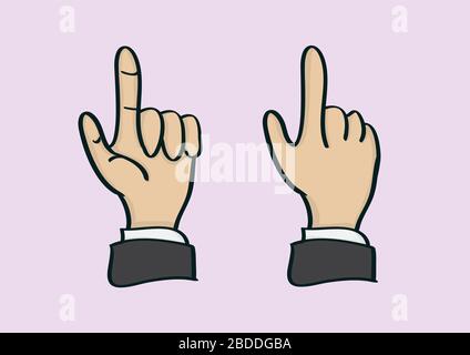 Hand gesture, pointing back thumb. One continuous line art drawing ...