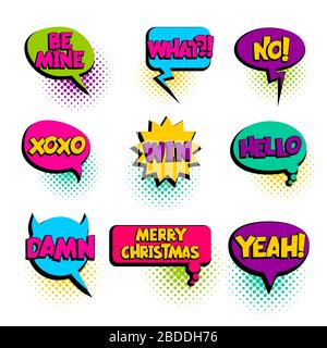 No be mine xoxo speech bubble set Stock Vector