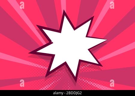 Comic text empty speech bubble banner pop art Stock Vector