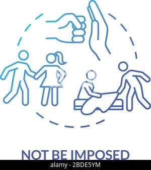 Not be imposed concept icon. Giving friend space. Possession and jealousy. Respecting and understanding idea thin line illustration. Vector isolated Stock Vector