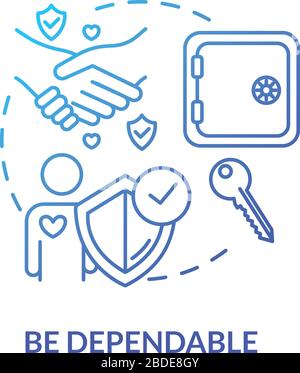 Be loyal concept icon. Friendship relationships and social skills ...
