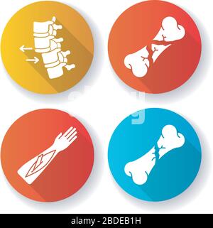 Spine orthopedic vertebra icons set. Flat illustration of 4 spine ...