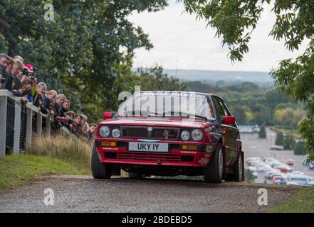 Lancia Delta Integrale at the top of the hill climb at Brooklands Motorsport Day Stock Photo