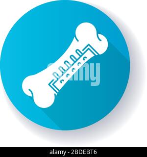 Repaired bone blue flat design long shadow glyph icon. Internal fixation. Surgery. Surgical procedure. Orthopedic operation. Medical interference Stock Vector