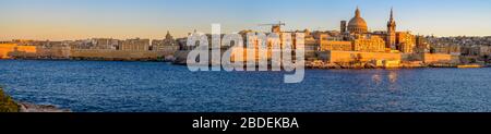 View of valletta seafront from the town of Sliema Stock Photo