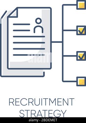 Recruitment strategy RGB color icon. Professional employment program, headhunting plan. Executive search. Workforce hiring, employee selection process Stock Vector