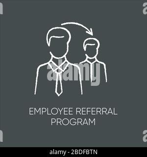 Employee referral program flat design long shadow glyph icon. Professional corporate workforce search, referal recruitment. Effective workers hiring Stock Vector