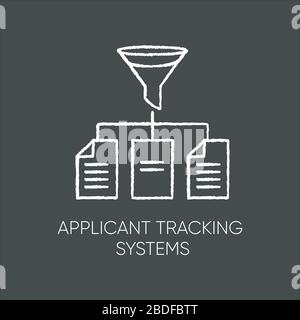 Applicant tracking system flat design long shadow glyph icon. Professional recruitment software. CV database, candidate resume management and Stock Vector