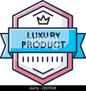 Premium Product Rgb Color Icon Top Class Product And Service Brand Equity Royal Class Best Superior Goods Badge With Crown Isolated Vector Stock Vector Image Art Alamy