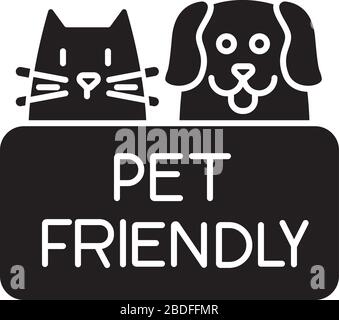 Cat And Dog Friendly Area Black Glyph Icon Puppy And Stock