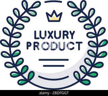 Premium Product Rgb Color Icon Top Class Product And Service Brand Equity Royal Class Best Superior Goods Badge With Crown Isolated Vector Stock Vector Image Art Alamy