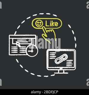 Brand awareness chalk RGB color concept icon. Company value and influence. Content marketing. Public recognition, credibility idea. Vector isolated Stock Vector