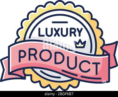 Premium Product Rgb Color Icon Top Class Product And Service Brand Equity Royal Class Best Superior Goods Badge With Crown Isolated Vector Stock Vector Image Art Alamy