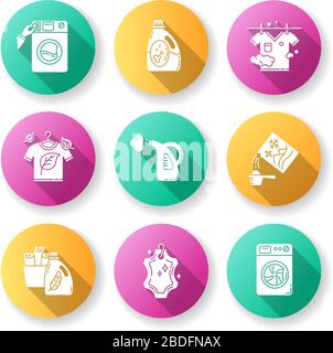 Laundry elements collection, washer, wash powder in box and cleaning ...