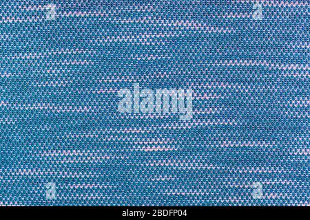 Macro close up on blue polyester cotton weave Stock Photo