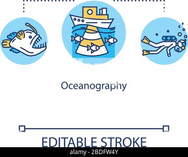 Oceanography abstract concept vector illustration. Environmental ...