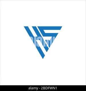 Initial letter hs logo or sh logo vector design template Stock Vector