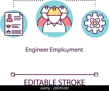 Engineer employment concept icon. Working on water vessel maintenance. Offshore vacancy in ship crew idea thin line illustration. Vector isolated Stock Vector