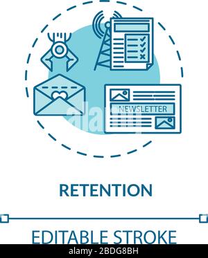 Satisfaction concept icon. Social approval rates, brand credibility idea thin line illustration. Audience retention and customer loyalty. Vector Stock Vector