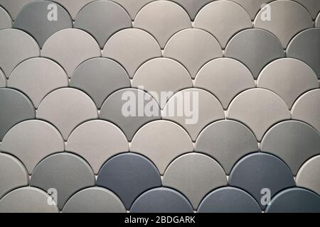 Wall with geometric pattern made from many parts Stock Photo