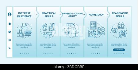 Marine engineer abilities onboarding vector template. Problem solving soft skills. Professional technician. Responsive mobile website with icons Stock Vector