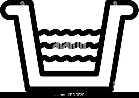 Drainage gutter icon, outline style Stock Vector