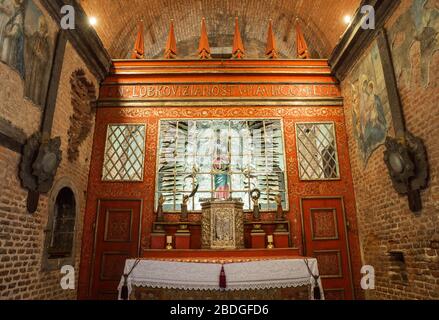 PRAGUE, CZECH REPUBLIC - MARCH 10, 2020: Prague Loreta, interior of Holy Hut of the Virgin Mary of Loreto Stock Photo