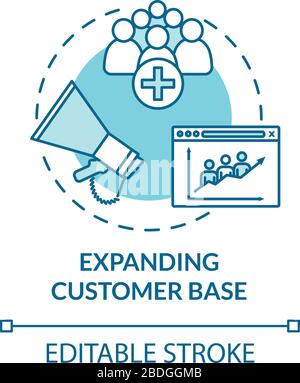 Expanding customer base concept icon. Audience attraction campaign ...