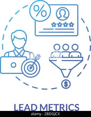 Lead metrics concept icon. Customer rewards and loyalty programs. Target marketing strategy, audience trust idea thin line illustration. Vector Stock Vector