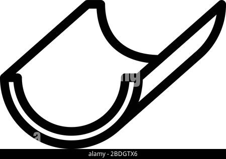 Roofing gutter icon, outline style Stock Vector