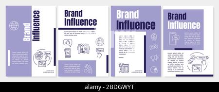 Brand influence rules brochure template. Company products promo. Flyer, booklet, leaflet print, cover design with linear icons. Vector layouts for Stock Vector