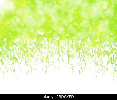 Nature background with grass silhouette vector Stock Vector