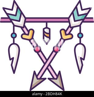 Download Arrows and teeth amulet in boho style pixel perfect linear ...