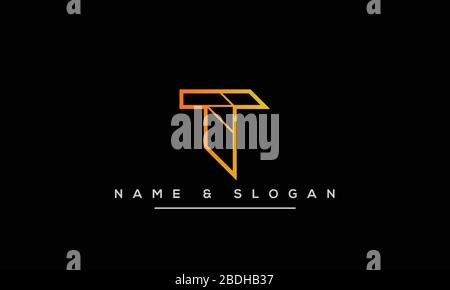 Abstract Letter T, TT Alphabet Logo Stock Vector