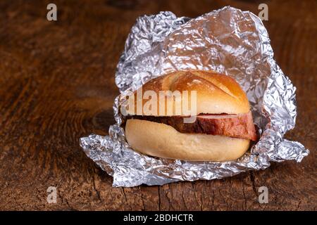 bavarian meat loaf in a bun Stock Photo