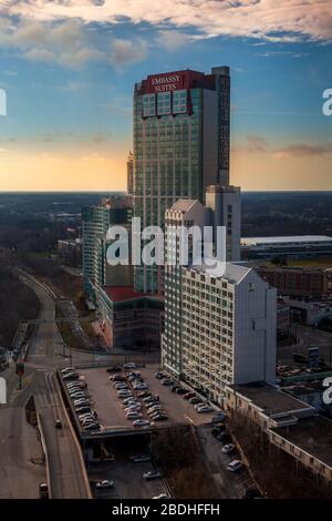 Niagara Falls city, December 2014 - Cityscape with tall buildings at Niagara city, Ontario, Canada Stock Photo