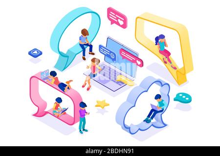 chat online dating friendship in social networks Stock Vector