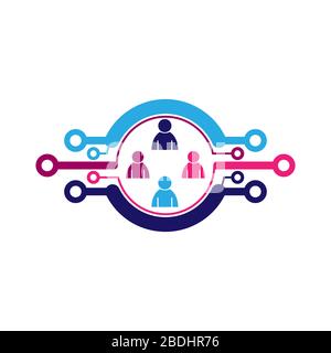Stock conceptual design of social media networks and interpersonal communications. Isolated on a white background. Flat design. Stock Vector