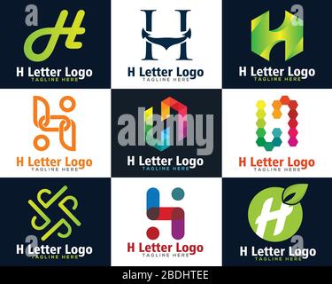 Abstract letter H logo vector design. Letter H logo icon design template elements. Stock Vector