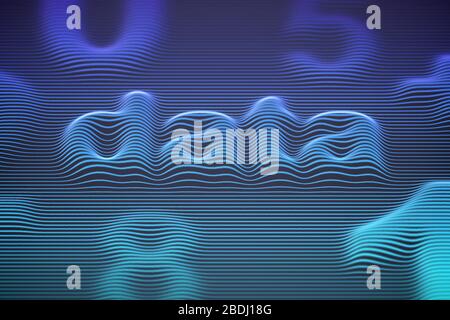 3D word Data with digits on striped digital surface. Stock Vector