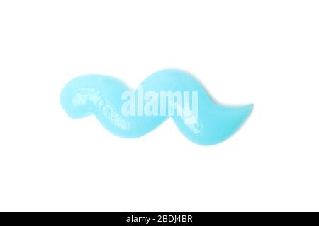 Blue squeezed toothpaste isolated on white background Stock Photo