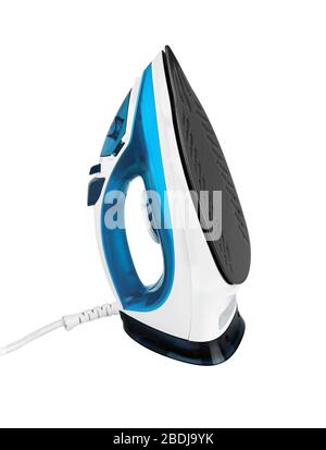 Steam iron isolated on white background. Electronic ironing. Stock Photo