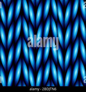 illustration of blue knitted texture seamless pattern. Can be tiled Stock Photo