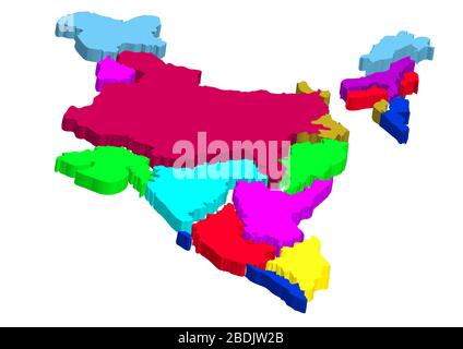 india abstract map isolated on white background Stock Vector