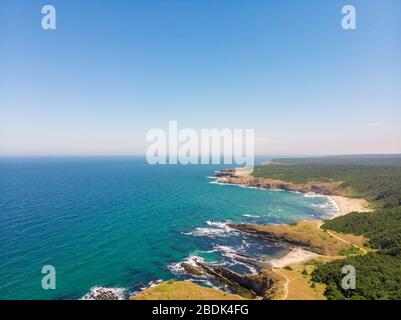 Aerial view of Sinemorets, Bulgaria at summer. Stock Photo